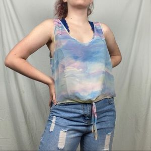 wet seal sheer rainbow tank top